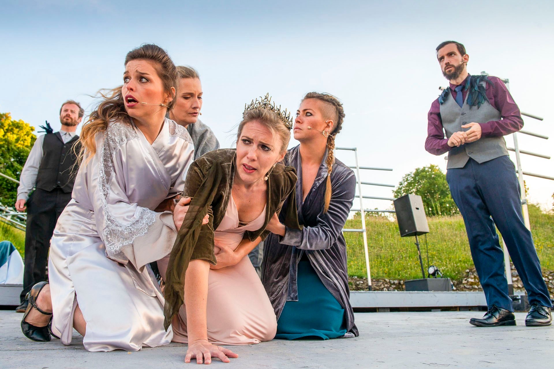 Photographs from The Maltings Theatre performing Shakespeare's The Winter's Tale in the incredible Verulamium outdoor roman theatre in St Albans.
